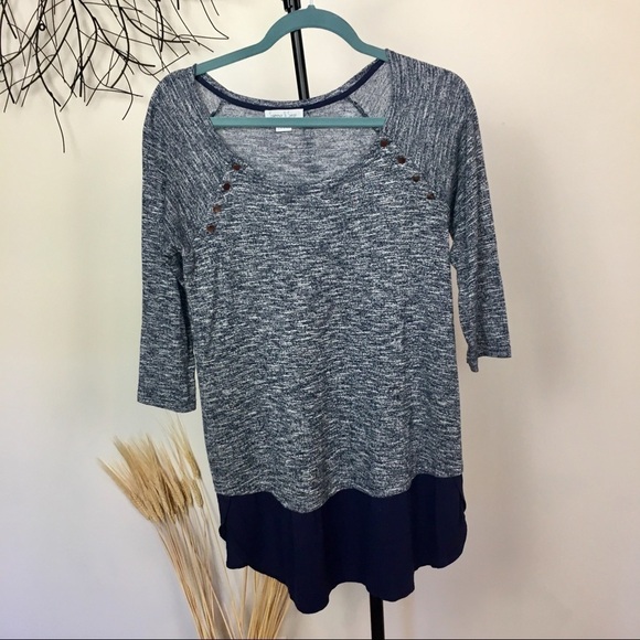 Blue Preppy long sleeve maternity sweater. Small - Picture 4 of 8